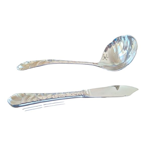 Oneida Pacific Tide Stainless glossy Silverware Flatware Serving Pieces Lot of 6 - Picture 8 of 14